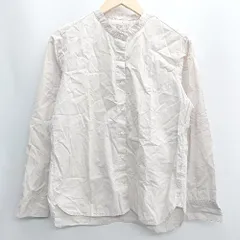 ◇ ⊇ 無印良品　ムジルシリョウヒン コットン100% 長袖 Tシャツ サイズL ベージュ系 レディース E  【1409100052121】