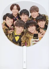 【中古】うちわ 小柴陸＆河下楽＆岡佑吏＆福井宏志朗＆奥村颯太＆澤田雅也＆吉川太郎 ジャンボうちわ 「関西ジャニーズJr. あけおめコンサート2021～関ジュがギューっと大集合～」