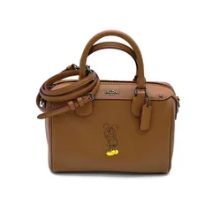 COACH　コーチ　ディズニーコラボ　ミッキー　レザー2WAYショルダーバッグ　ブラウン（17984）