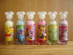 ♯Fua29Ezディズニーキャラシュワシュワジュースマスコット全6種 ガシャポン