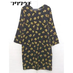 ◇ URBAN RESEARCHROSSO Vネック 長袖 膝下丈 ワンピース サイズFree ブラック レディース  【中古】 【1106090001657】