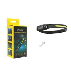 vapology【超軽量・大容量バッテリー】1200mAh COB センサー ヘッドライト USB充電 超輝度 ６モード調光 白色LED1000ルーメン [ランニング/釣り/夜間作業/アウトドア] (1ライン)