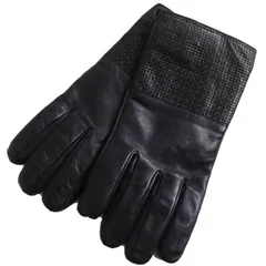 美品●ARMANI COLLEZIONI アルマーニコレツィオーニ ラムレザー 裏地ウール100％ 手袋/グローブ ブラック L イタリア製 メンズのサムネイル