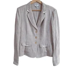 ARMANICOLLEZIONI(アルマーニコレッツォーニ) ジャケット サイズ44 L レディース - ベージュ×白×ピンク 長袖/肩パッド/春/秋