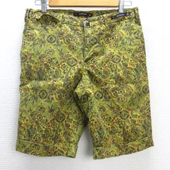 Q■ルーマニア製■ピーティーゼロウーノ/PT 01 BERMUDA ボタニカル柄 ショートパンツ■黄色系【 48 】MENS/21【中古】のサムネイル