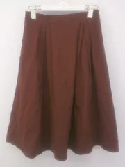 ◇ ◎ ●美品● chocol raffine robe ウエストゴム 膝下丈 フレア スカート サイズF オレンジ系 レディース P  【1210120004133】