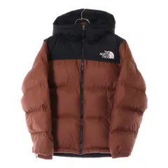 THE NORTH FACE (ザノースフェイス) Nuptse Hoodie ヌプシフーディー ロゴ刺繍ジップアップダウンジャケット レッド/ブラック ND92331