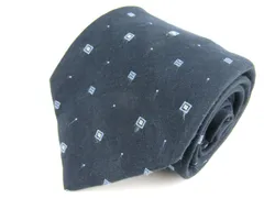 ジバンシィ ブランドネクタイ 小紋柄 4Gロゴグラム シルク イタリア生地 メンズ ブラック GIVENCHY 【中古】