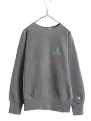 【お得なクーポン配布中!】 90s USA製 チャンピオン リバースウィーブ スウェット メンズ M / 古着 90年代 オールド Champion ロゴ刺繍 裏起毛 トレーナー 目付き 濃灰