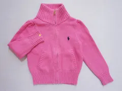 ラルフローレン ralph lauren アウトレット 子供服 女の子 3歳 約 90cm 95cm ベビー服 長袖 ジップアップ カーディガン スモールポニー 秋 冬 ピンク ★2 トップス 冬服 ガールズ キッズ ベビー 【中古】 ユーズド
