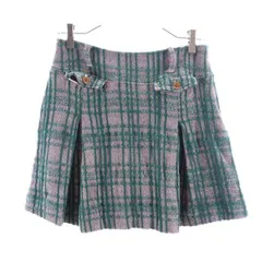 マスターバニーエディション ウール 台形 スカート 0 ピンク×緑 MASTER BUNNY EDITION レディース 【中古】  【230211】