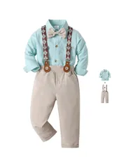 子供服 キッズ フォーマル スーツ ブレザー 男の子 ベビー服 3点セット シャツ パンツ サスペンダー 卒園式 入園式 七五三 お宮参り タキシード風 結婚式 入学式 80 90 100 110 120 130 140cm