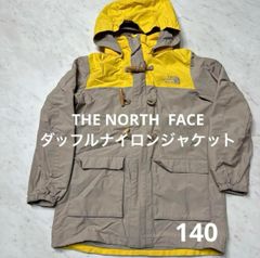 THE NORTH FACE ノースフェイス　キッズ　140 ダッフル風 イエロー　ベージュ 刺繍ロゴ　マウンテンパーカー