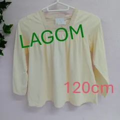 新品タグ付き チュニック キッズ 子供服 スクエアーネック 襟元綿レース 女の子 古着 綿100％ クリーム色 サイズ120cm（あ-128，ア-4）