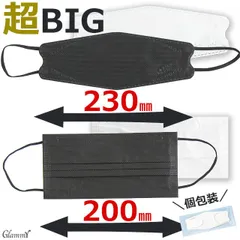 送料無料 【20枚】 マスク 大きいサイズ 不織布 ダイヤモンド型 プリーツ KN95 大きめ ビッグサイズ 200mm 230mm 超ビッグ BIG 花粉症 ウィルス 対策 ビジネス 大人 男性 メンズ メール便 item-0265 item-0557