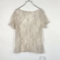【新品タグ付き】 VANNIE U ハーフスリーブ配色フラワーシアーブラウスのサムネイル
