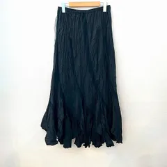 #anc モユルセンソユニコ 萌 sensounico スカート 黒 変形 シワ加工 異素材 美品 レディース [942097]