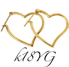 10月末迄　k18 フープ　ピアス　ハート　大振り
