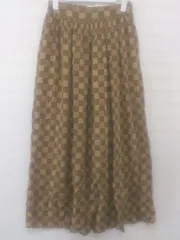 ◇ MOUSSY マウジー 総柄 ロング フレア スカート サイズ1 ブラウン ライトブラウン レディース P  【1212220005829】