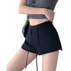 【新品】 [Ekieta] ショートパンツ レディース スポーツ 短パン 夏 ハーフパンツ (サイドスリット★ スポーツサロペット風) 半ズボン着痩せシルエット部屋着吸汗速乾 ムレない 0