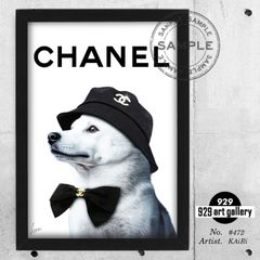 CHANEL type☆オマージュアートインテリアポスター＃465★シーズー犬 CHANEL type☆オマージュアートインテリアポスター＃465