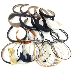 カチューシャ 28点セット パールモチーフ リボンなど ヘアアクセサリー まとめて 大量 まとめ売り レディース 【中古】