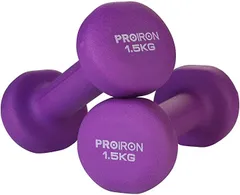 PROIRON ダンベル 1.5kg 2個セット エクササイズ ネオプレンゴムコーティング 筋力トレーニング 鉄アレー(1.5kgx 2)