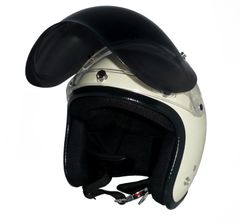 新品！ ZK-300 スモールジェット 内装着脱式 【アイボリーホワイト】+ダークスモークバブル（劣化防止UVカット＆ハードコート加工済）+フリップアップ SG公認 PSC認可 全排気量対応 盗難防止金属ホルダー ※フリーサイズ(57～60㎝)
