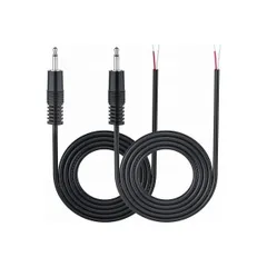 3.5mm バラ ケーブル 2本 2m ミニプラグ スピーカーケーブル 変換 モノラル AUX オーディオケーブル 裸線延長ケーブル