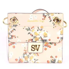 サマンサベガ ショルダーバッグ SV ロゴ 花柄 サコッシュ 斜め掛け ブランド 鞄 レディース ベージュ系 Samantha Vega 【中古】