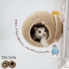 ココナッツ ハウス インコ モモンガ ココナッツ ナチュラル 自然 小動物 吊り下げ ハウス 留め具 遊び場 おしゃれ セキセイインコ 文鳥 ケージ アクセサリー