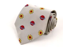 カステルバジャック ネクタイ 総柄 太陽 惑星 高級 シルク イタリア製