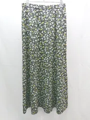 ◇ URBAN RESEARCH ROSSO 花柄 サイドチャック ポリエステル ロング フレア スカート サイズ38 ブラック レディース E  【1304050043024】