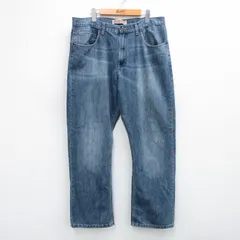 W36/古着 ラングラー ジーンズ メンズ ヒゲ 紺 ネイビー デニム 25sep19 中古 ボトムス ジーパン Gパン ロング パンツ