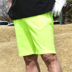 Free Shipping Outlet Sample Item Neon Yellow/Size M 【COMONGOLF】Ponte Neon Color Golf Shorts (CG-S23014) Men's Golf Wear Half Pants Shorts Above the Knee Summer Fluorescent Golf Pants Pasha Sale SS