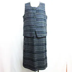 「群言堂」ノースリーブストライプロングベスト 群言堂」ノースリーブストライプロングベスト 群言堂」ノースリーブ