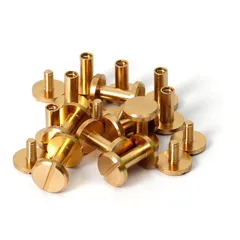 【人気商品】12個 バッグ 10×4×10mm ベルト カバン 真鍮 修理 レザークラフト DIY シカゴスクリュー ハンドメイド パーツ