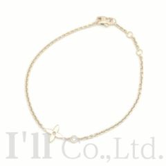 値下げ！Louis Vuitton　ルイ・ヴィトン　ブラスレ　モノグラム・イディール　Q95245　750PG　1Pダイヤモンド　ブランドジュエリー　チェーン　バングル　モノグラムフラワー　Au750　18金　K18PG　ピンクゴールド【中古】【61206】