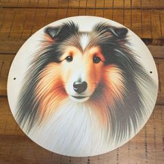 犬 シェルティ ブリキ看板 d38
