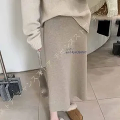 フレアスカート ニットスカート 秋冬 レディース ウエストゴム ゆったり 柔らか フレアスカート Aライン お洒落 ボ無地 暖か ロングスカート着痩せ ant4y636920