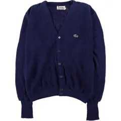 古着 70年代 ラコステ LACOSTE IZOD アクリルニットカーディガン メンズL相当 ヴィンテージ/eaa588866