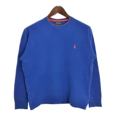 Polo by Ralph Lauren ポロ ラルフローレン 長袖サーマルＴシャツ ワンポイントロゴ ブルー (メンズ L) 中古 古着 T4241