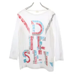 ディーゼル プリント 長袖 Tシャツ S ホワイト DIESEL ロンT レディース