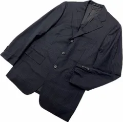 Paul Smith ☆ 上質 ウール ストライプ テーラード ジャケット ダークグレー 175 紳士 ビジネス オフィス 人気 定番 ポールスミス■S2850