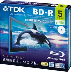 新品 TDK 録画用ブルーレイディスク BD-R 25GB 1-4倍速 ホワイトワイドプリンタブル 5枚 5mmスリムケース BRV25PWB5A