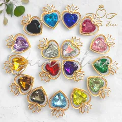 bb クラウン ハート ストーン 同色3個セット 【1〜10】