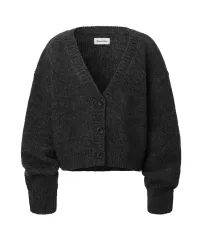 threetimes 黒 クロップドカーディガン ボレロ 23fw