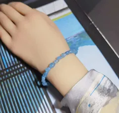 特価！ディープブルー☆高グレード天然アクアマリン☆ブレスレット　数量限定