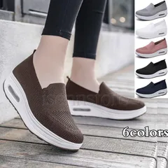 スニーカー レディース 厚底 スリッポン ローカット ウォーキングシューズ カジュアル 運動靴 メッシュ 通気 軽量 おしゃれ 春夏 スポーツ