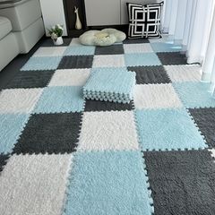 カーペット 10%ポリエステル繊維 90%エヴァ はめ込み  厚手 ふかふか フロアマット リビング 寝室 玄関  北欧  おしゃれ カット可能 24枚入 茶 紺 水色 灰 桃 紫